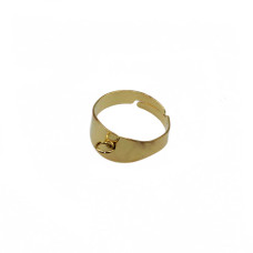 Base anello da riempimento in ottone placcato oro conf. 5 pz