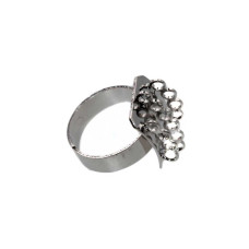 Base Anello regolabile da riempimento ottone argentato conf. 2 pz