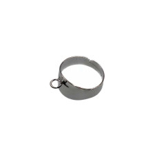 Base Anello regolabile da riempimento ottone argentato conf. 5 pz