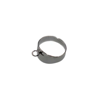 Base Anello regolabile da riempimento ottone argentato conf. 5 pz