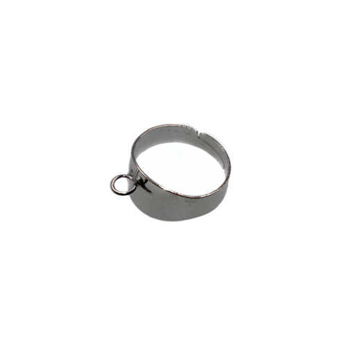 Base Anello regolabile da riempimento ottone argentato conf. 5 pz
