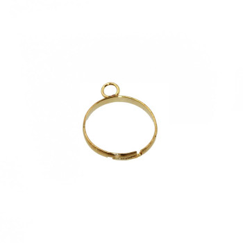 Base anello regolabile in ottone placcato oro conf. 5 pz