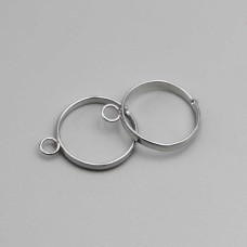 Base anello regolabile in ottone rodio conf. 5 pz
