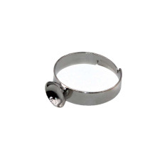 Base anello regolabile in ottone rodo con coppetta dove incollare perle conf. 5 pz