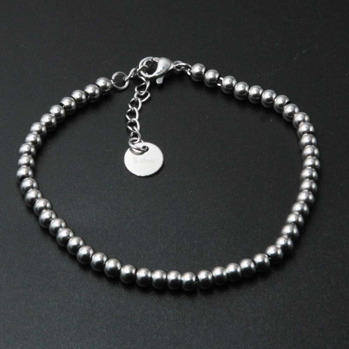 Bracciale a palline in acciaio 4 mm 1 pz