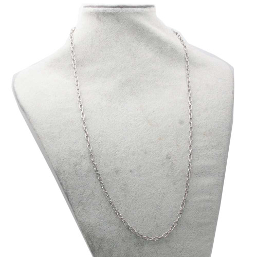 Base collana acciaio maglia ovale 6x4 mm lunghezza 60 cm