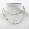 Base collana acciaio maglia ovale 6x4 mm lunghezza 60 cm