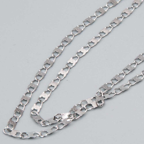 Base collana acciaio maglia piatta 7x3 mm lunghezza 60 cm
