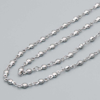 Base collana acciaio magliapalline piatte lunghezza 60 cm