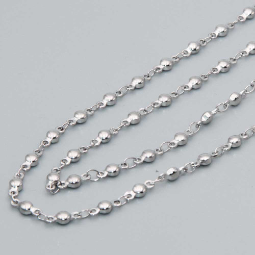 Base collana acciaio magliapalline piatte lunghezza 60 cm