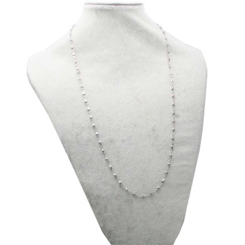 Base collana acciaio magliapalline piatte lunghezza 60 cm