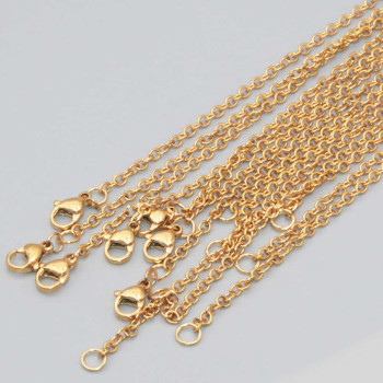 Base collana acciaio oro maglia ovale 3.5x3 mm lunghezza 60 cm