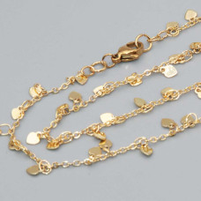 Base collana rame placcata oro 18 kt top quality 60 cm