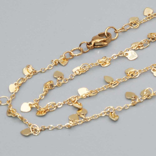Base collana rame placcata oro 18 kt top quality 60 cm