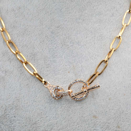 Base collana 39 cm girocollo chiusura preziosa conf. 1 pz