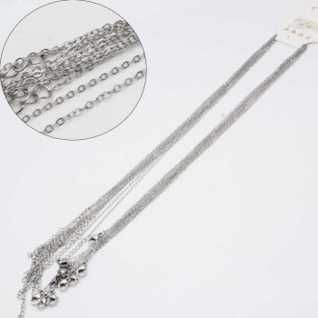 Base collana acciaio forzatina 45+5 cm conf. 1 pz