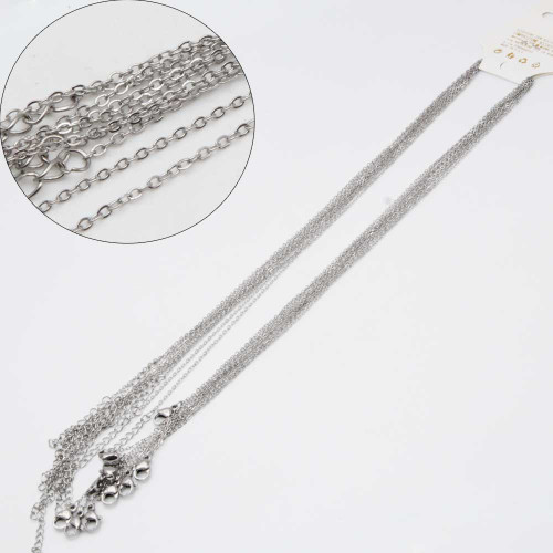 Base collana acciaio forzatina 45+5 cm conf. 1 pz