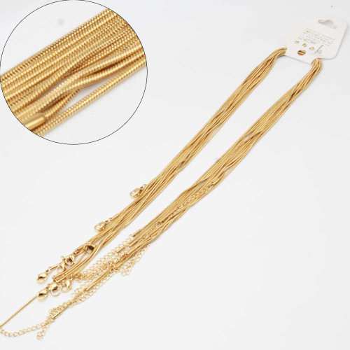 Base collana acciaio oro serpentina 45+5 cm conf. 1 pz