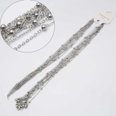 Base collana acciaio palline alternate 45+5 cm conf. 1 pz Base collana acciaio palline alternate 45+5 cm conf. 1 pz