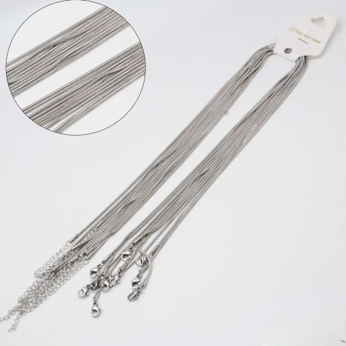 Base collana acciaio serpentina 45+5 cm conf. 1 pz