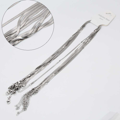 Base collana acciaio serpentina piatta 45+5 cm conf. 1 pz