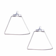 Base orecchini in acciaio inox 27.3x27 mm pacco 2 pz 