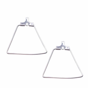 Base orecchini in acciaio inox 27.3x27 mm pacco 2 pz 
