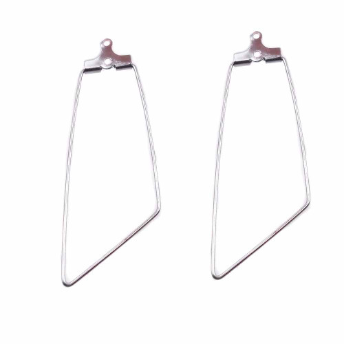 Base orecchini in acciaio inox 46x17 mm pacco 2 pz 