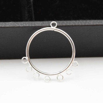 Base per orecchini tondi argentati 37 mm conf. 4 pz (2 coppia)