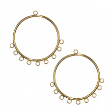 Base per orecchini tondi oro 56.5 mm conf. 4 pz (2 coppia)