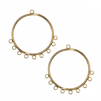 Base per orecchini tondi argento 37 mm conf. 4 pz (2 coppia)