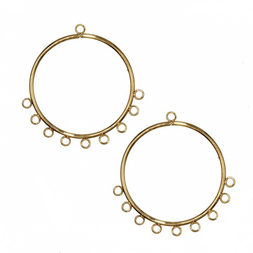 Base per orecchini tondi oro 47.5 mm conf. 4 pz (2 coppia)