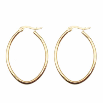 Orecchini in acciaio d'orato 47x30 mm pacco da 2 pezzi