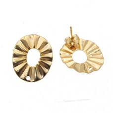 Orecchini acciaio oro ovali 21x17 mm 2 pz Orecchini acciaio oro ovali 21x17 mm 2 pz