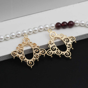 Base orecchini placcato oro 14 kt 27.5x25 mm 2 pz