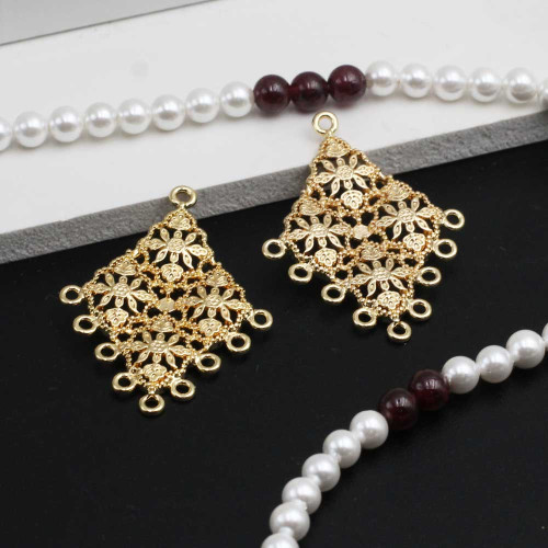 Base orecchini placcato oro 14 kt 33x25 mm 2 pz