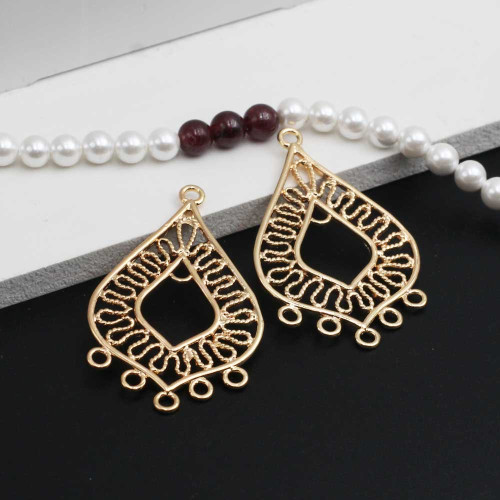 Base orecchini placcato oro 14 kt 35.5x22 mm 2 pz