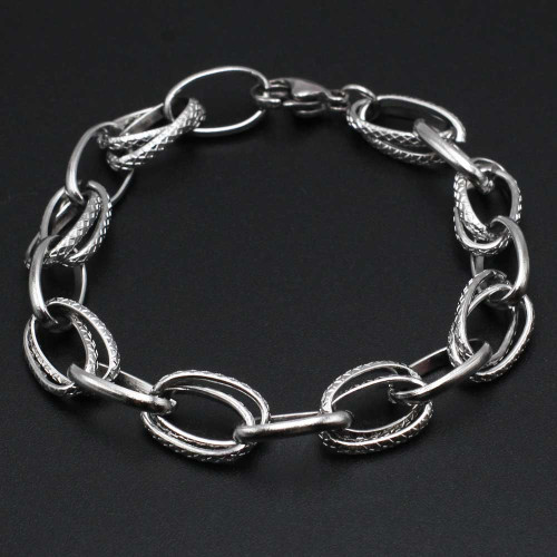 Bracciale completo acciaio doppia maglia 1 pz