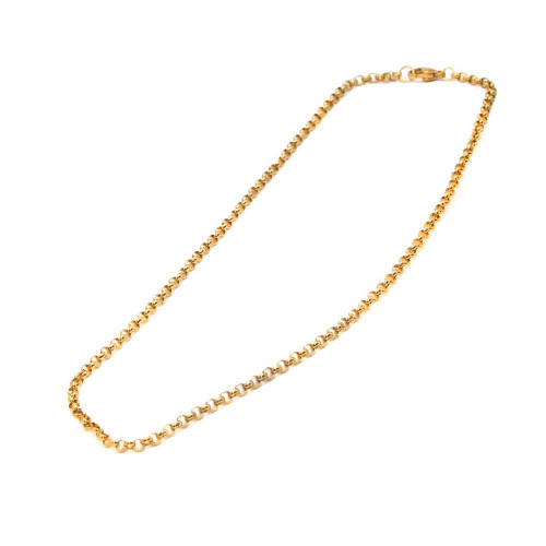 Collana completa acciaio oro rolo 40 cm 1 pz