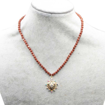 Pietre Dure diamond cut pietra del sole 4 mm filo 40 cm