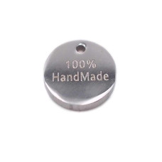 Bollatina in acciaio tonda ''100%HandMade'' 8 mm 5 pz Bollatina in acciaio tonda ''100%HandMade'' 8 mm 5 pz