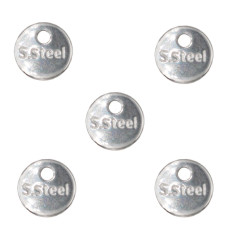 Bollatine acciaio scritta S.Steel 6 mm conf. 20 pz Bollatine acciaio scritta S.Steel 6 mm conf. 20 pz