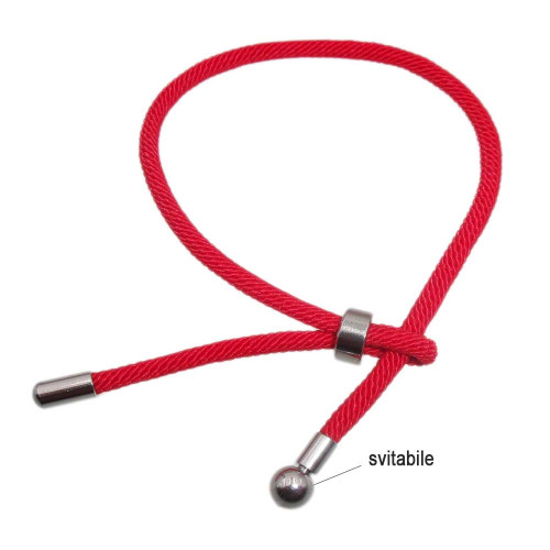 Bracciale nylon alta qualità e acciaio inox rosso regolabile 1 pz