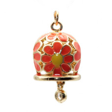 Campanella smaltata arancio e gialla 15 mm conf. 1 pz Campanella smaltata arancio e gialla 15 mm conf. 1 pz