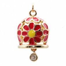 Campanella smaltata rossa e gialla 15 mm conf. 1 pz Campanella smaltata rossa e gialla 15 mm conf. 1 pz