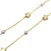 Catena placcata oro 18kt stella 6 mm perle 4 mm pacco 50 cm