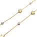 Catena placcata oro 18kt stella 6 mm perle 4 mm pacco 50 cm