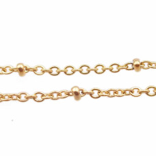 Catena in acciaio palline schiacciate oro maglia 2 mm 1 metro
