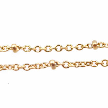 Catena in acciaio palline schiacciate oro maglia 2 mm 1 metro