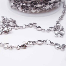 Catena in acciaio cuore 8.7x3.4 mm pacco 50 centimetri 